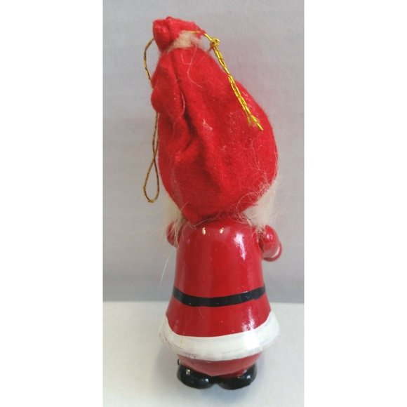Santa Elf Holding Cymbals Vintage Wood Christmas Tree Ornament Decor 3.5" Tall - Picture 2 of 10